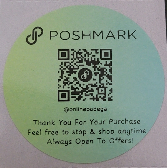 2in Poshmark QR Code Customized Stickers Ombre Green - Picture 2 of 4